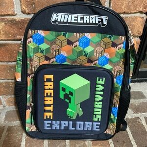 Minecraft Kids Backpack - Green and Black